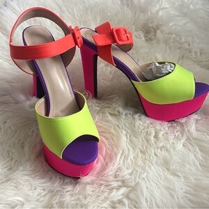 Never Worn Woman’s Color Block Platform Heel
